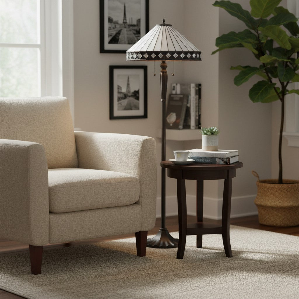 TiffStar Kunstglas Stehleuchte mit Ornamentmuster-Schirm – Stehlampe für Wohnzimmer | Souliia