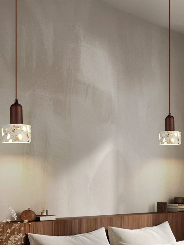 Wabi-sabi Style Water-polished Translucent Stone Retro Pendant Lamp | Souliia