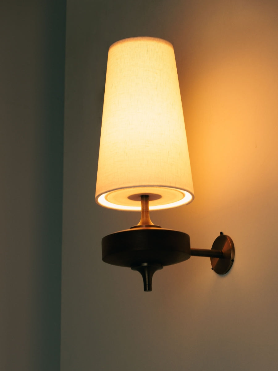 Rowan Retro Fabric Shade Wall Sconce – Classic Fabric Lighting For Bedroom | Souliia