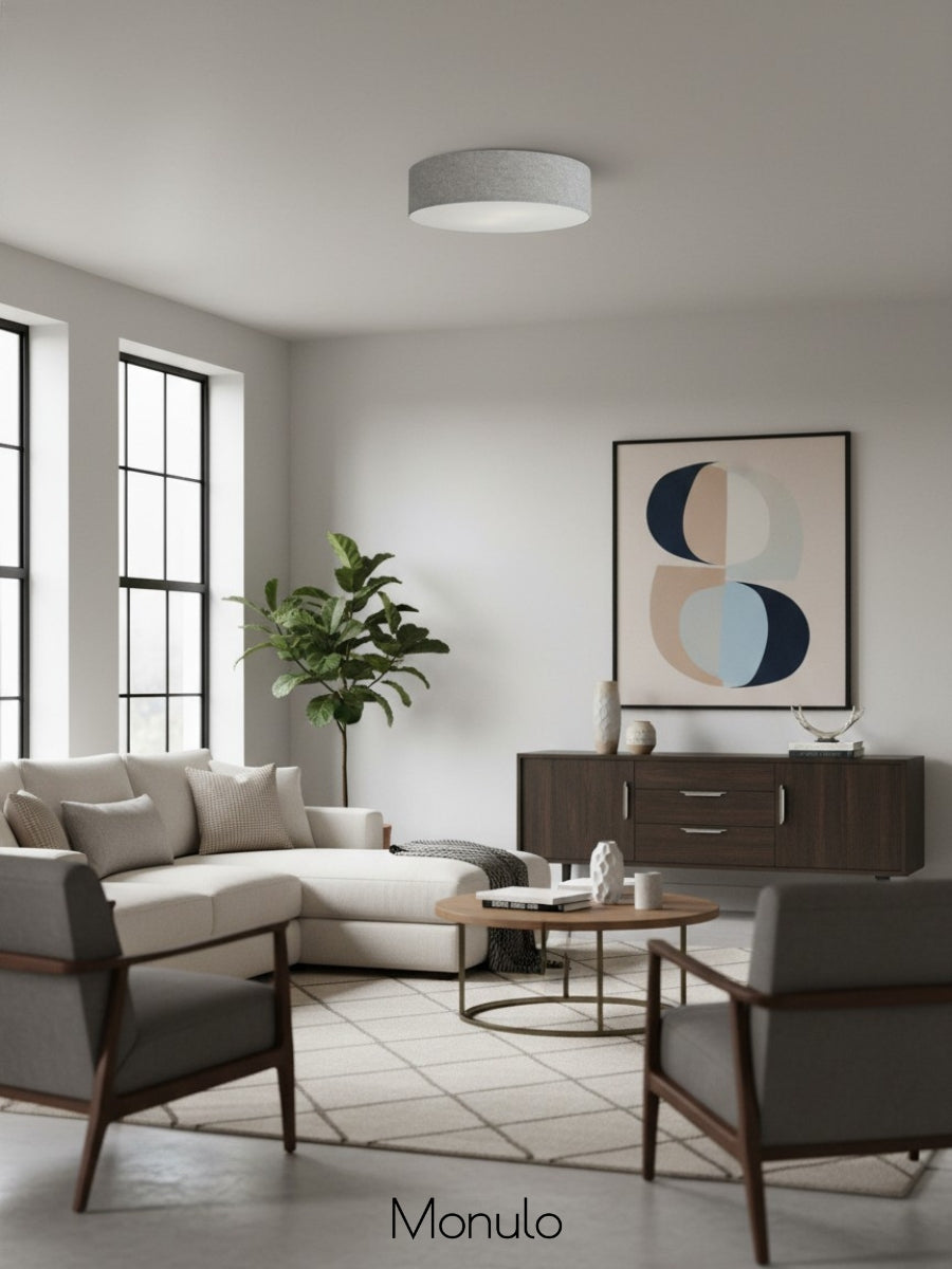Soft Deckenlampe – Stoff- und Acryl-Rundleuchte für stimmungsvolles Licht | Souliia