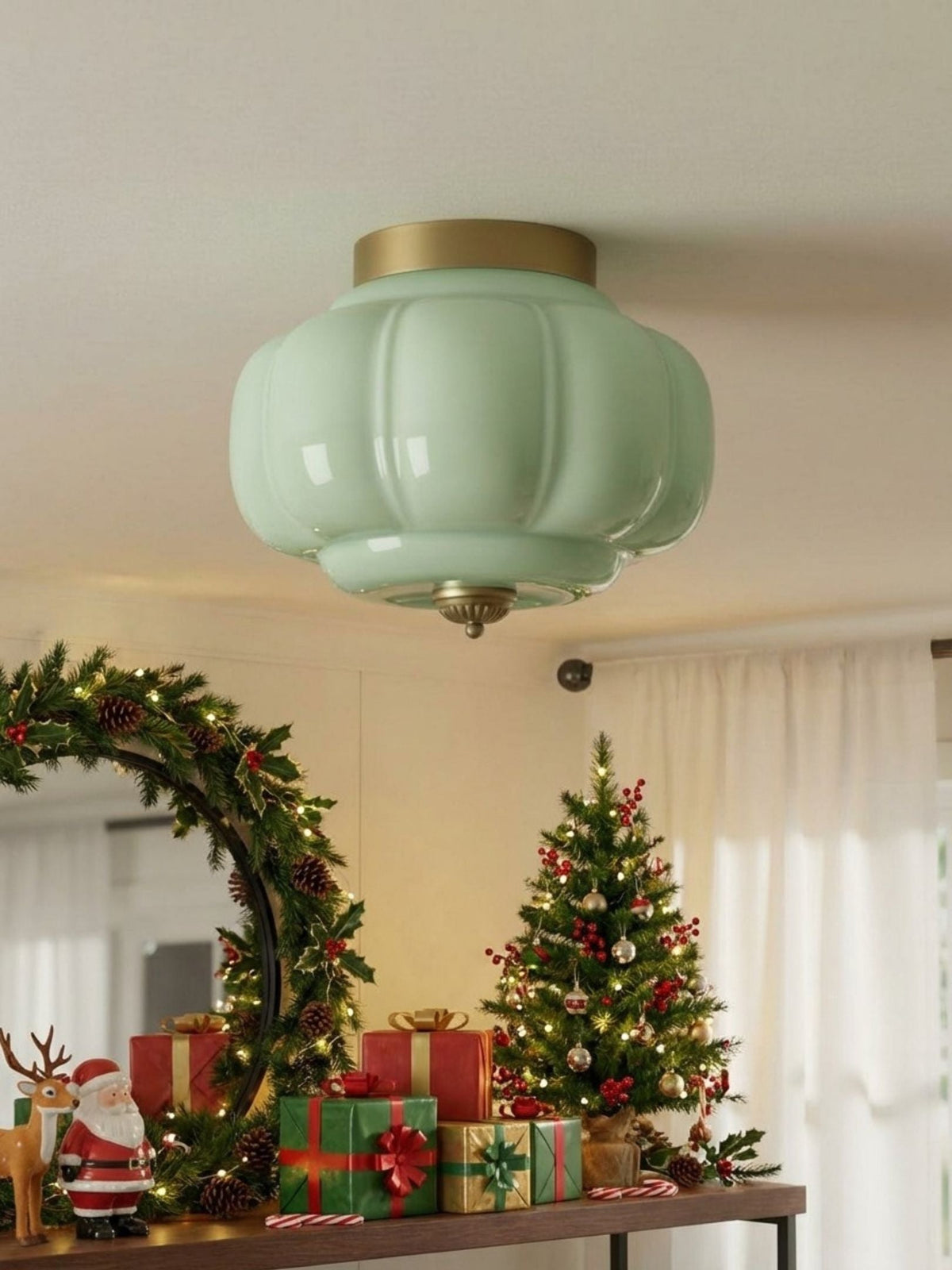 Retro Milk Semi Flush Mount Eloise Ceiling Light | Souliia