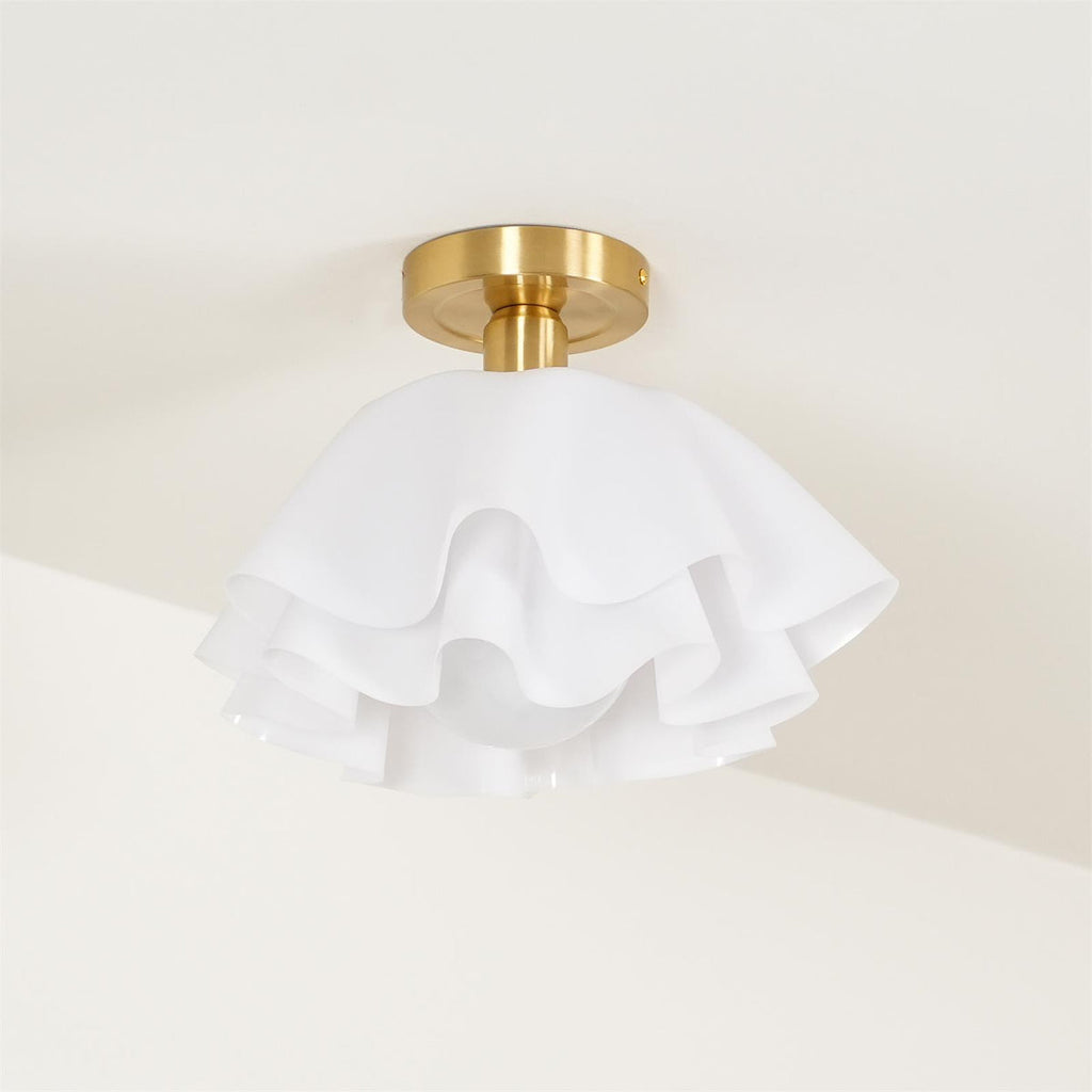 Lustra Pleated Retro Brass Acrylic Ceiling Light | Souliia
