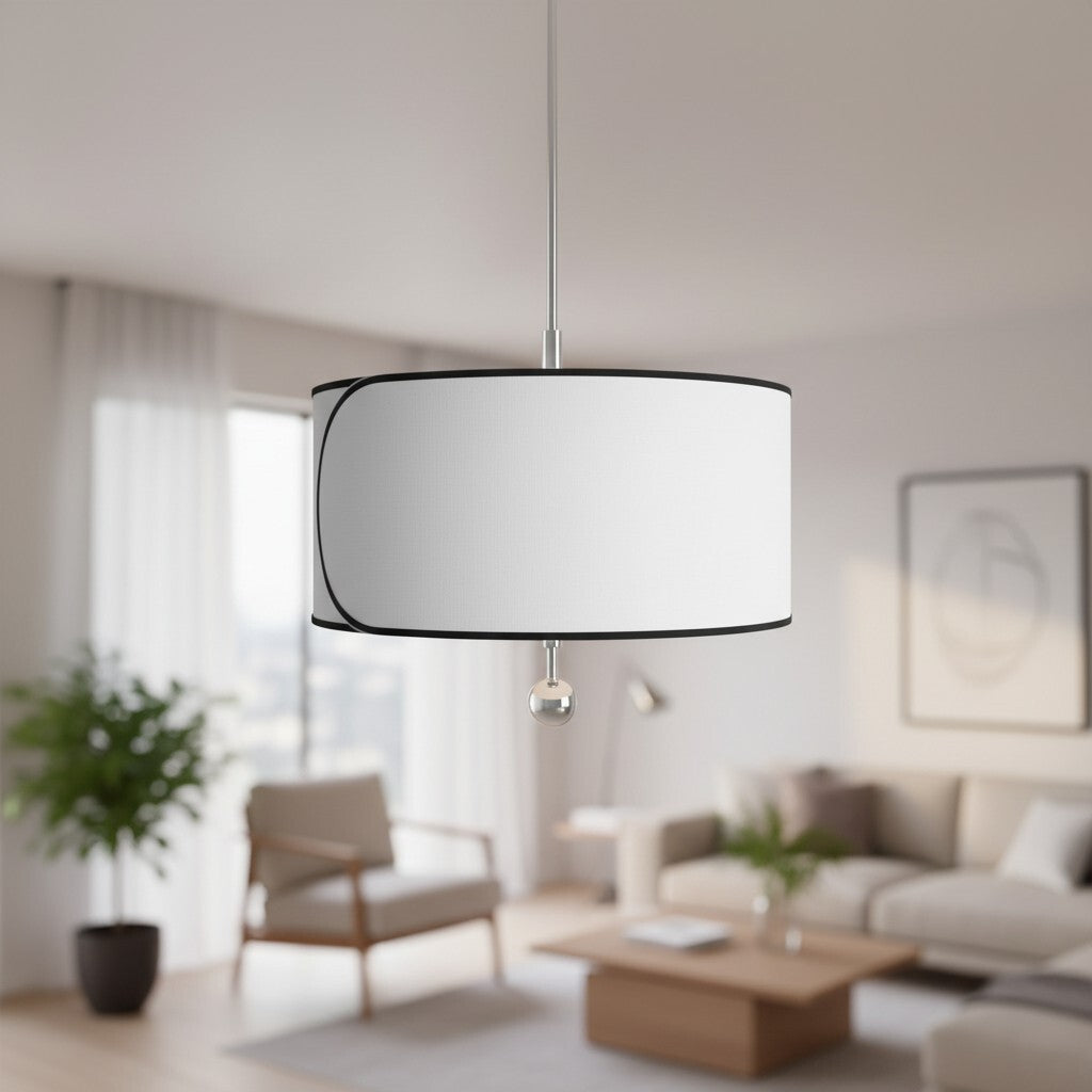 Roven Slim Metal Frame Drum Pendant Classic Transitional Lighting for Living Areas | Souliia