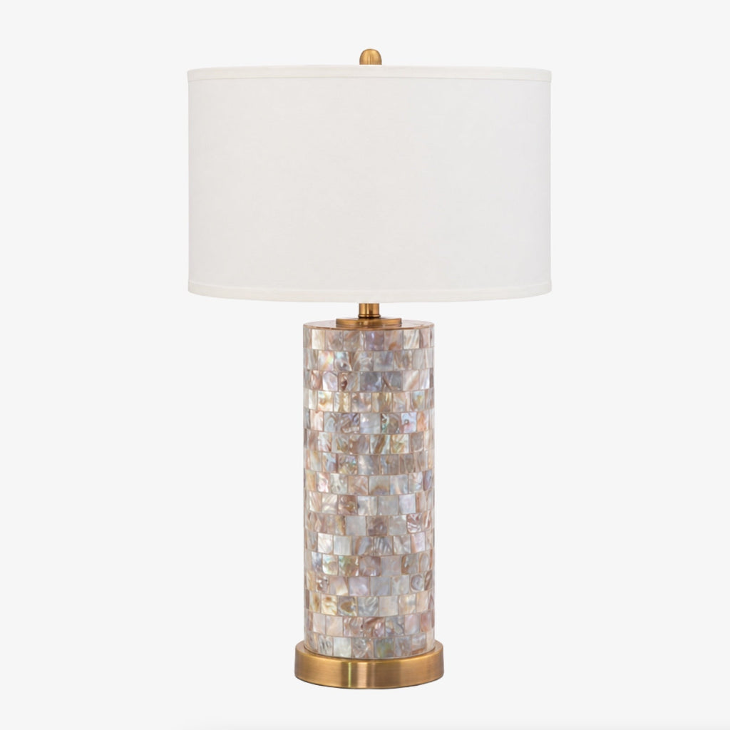 Soft Shade Crafted Table Lamp with Coastal Farmhouse Style for Living Room Decor | Souliia