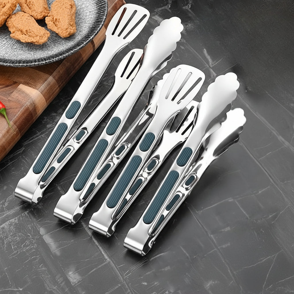 Servetong Stainless Steel Tongs — Non-Slip Grip Handles