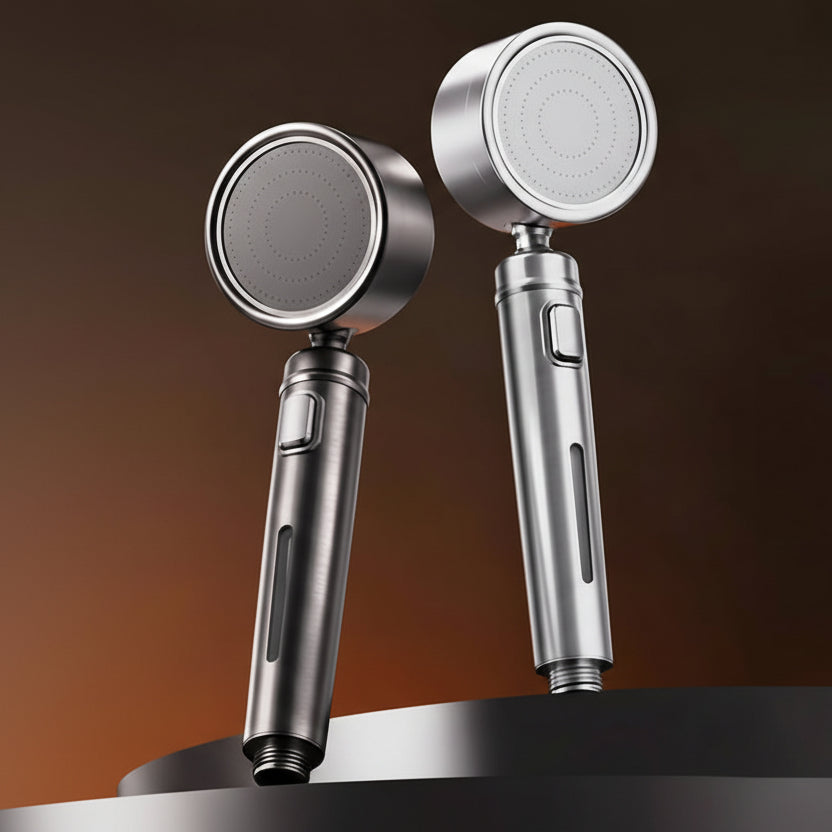 Steelrain Handheld Shower Head — Stainless Steel Construction, Powerful Spray Design
