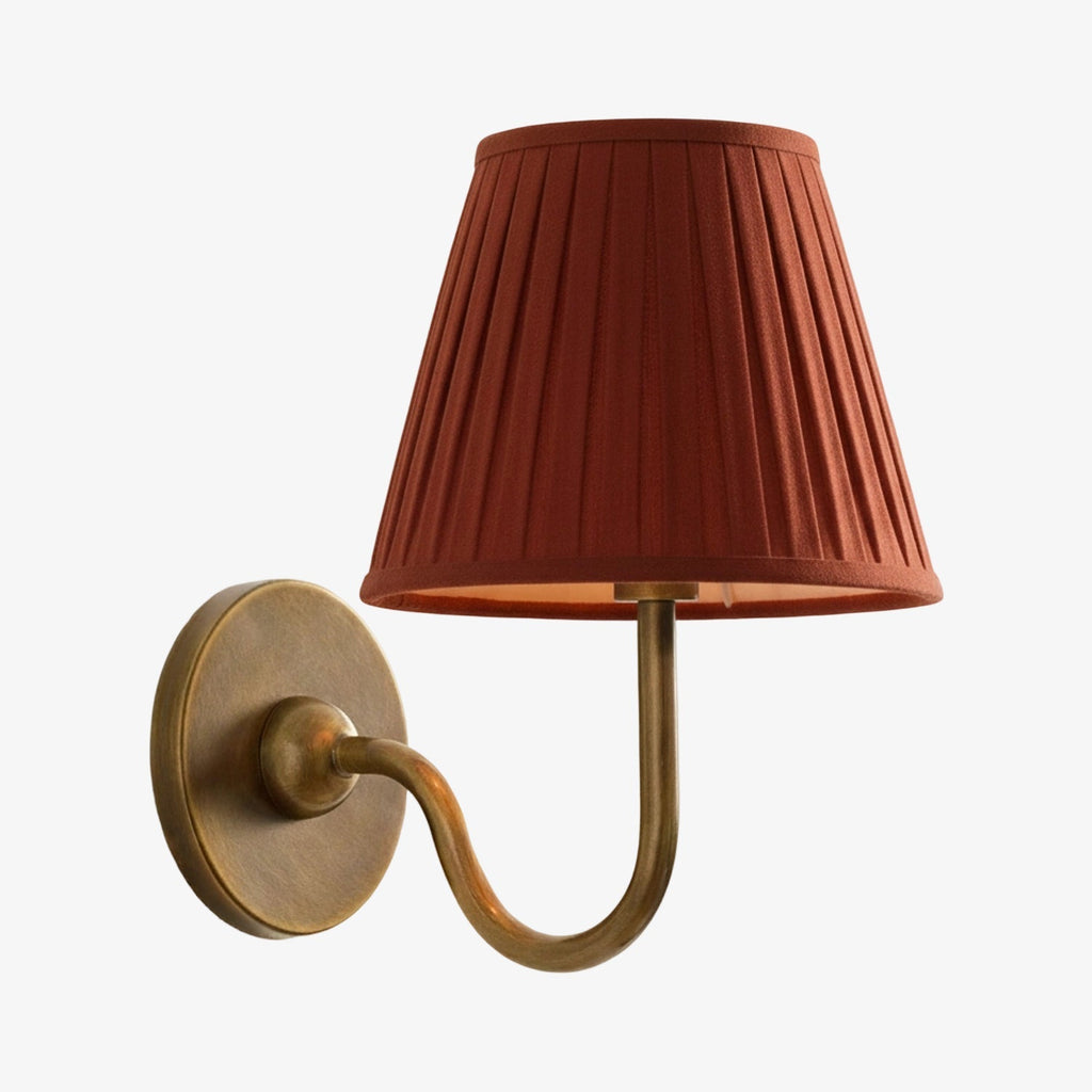 Luvora Fabric Shade Wall Sconce with Drum Shade - Classic Pleated Sconce Light | Souliia