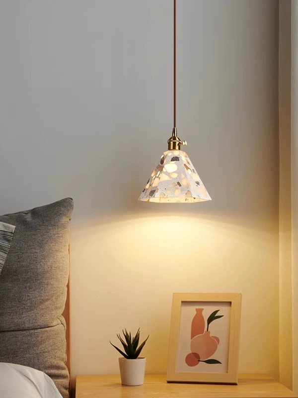 Wabi-sabi Style Water-polished Translucent Stone Retro Pendant Lamp | Souliia