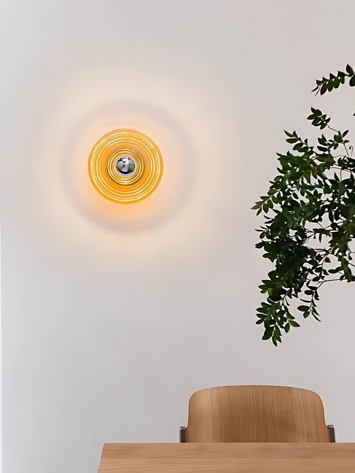 Ribbed Glass Sconce – Modern Disc Wall Light for Bedroom | Souliia