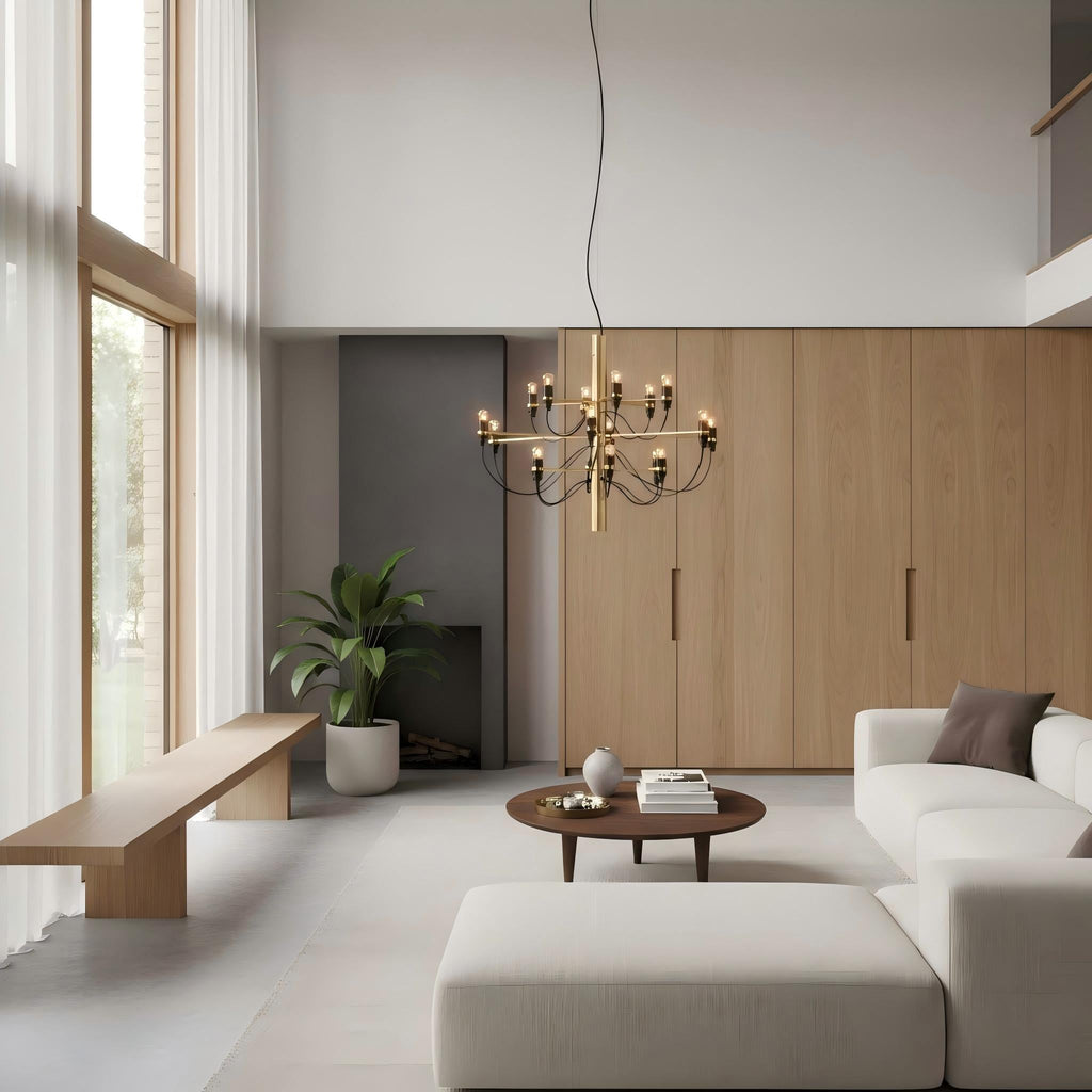 Tendrila zeitgenössischer Mehrfach-Licht-Kronleuchter - Industrie-inspiriertes Design Metallaufhängung für Lounges N01 | Souliia
