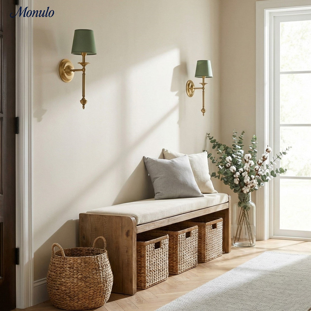 Rowan Fabric Shade Wall Sconce in Antique Copper - Vintage Luxury Light for Interiors | Souliia