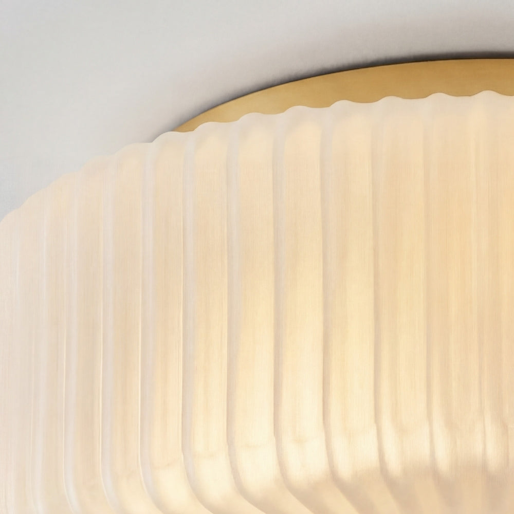 Lunorib milchweiße gerippte Deckenleuchte – moderne Glaslampe für das Schlafzimmer | Souliia
