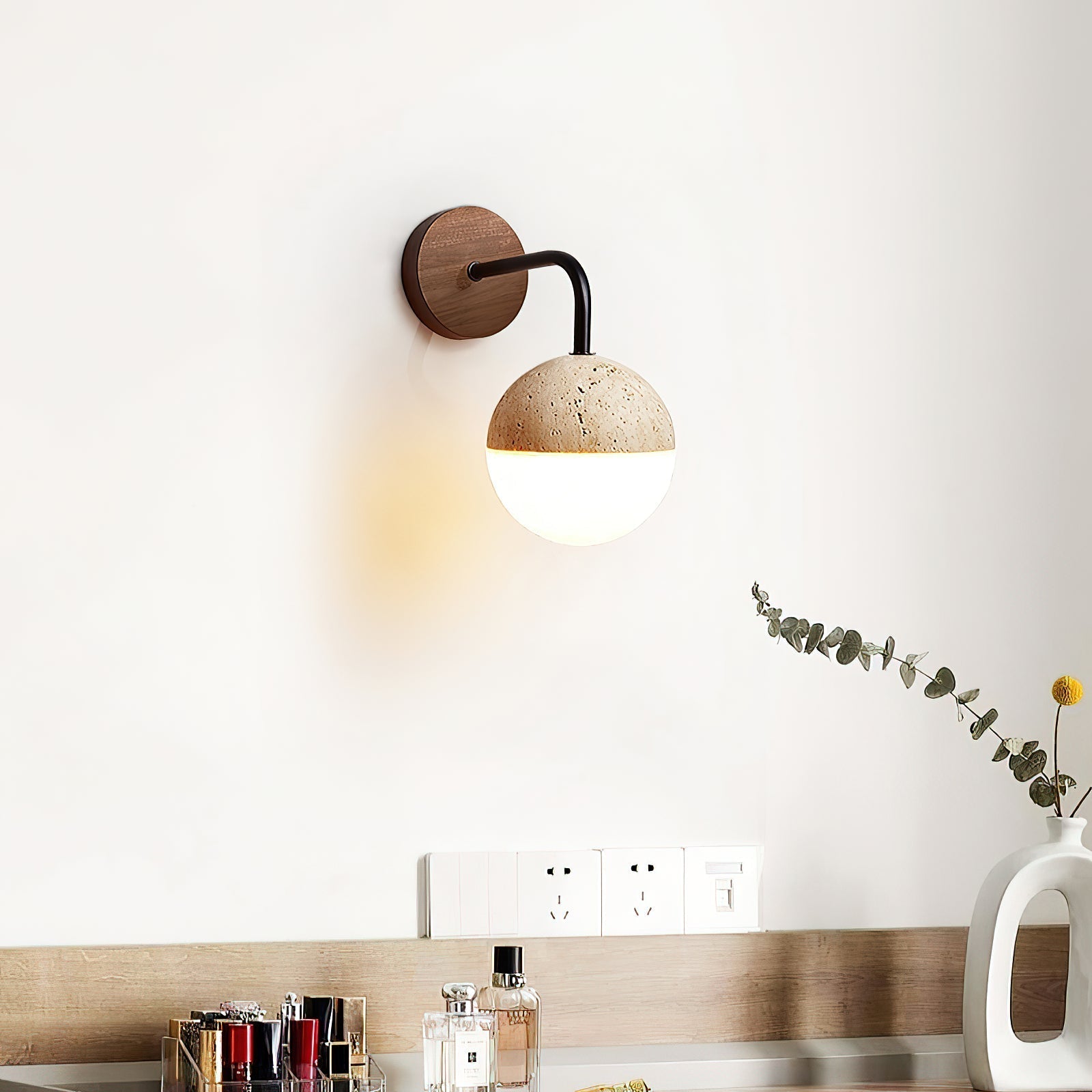 Tia Travertin Wandleuchte | Souliia