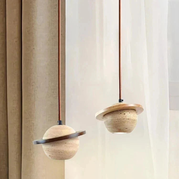 Travertin Planet Pendelleuchte | Souliia