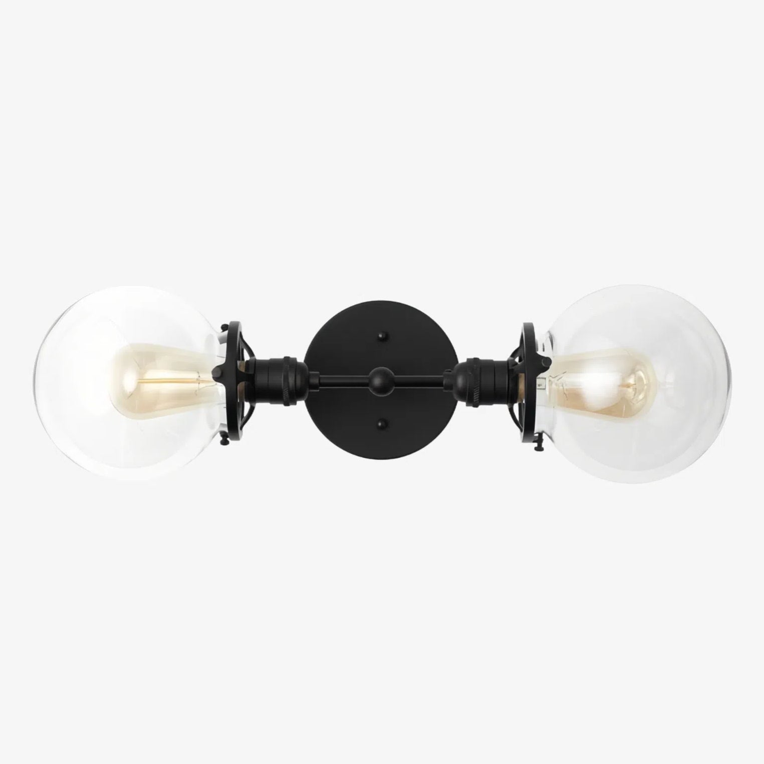Lumio Globe Clear Glass Wall Sconce – Modern Industrial Wall Light for Vanity & Hallway | Souliia