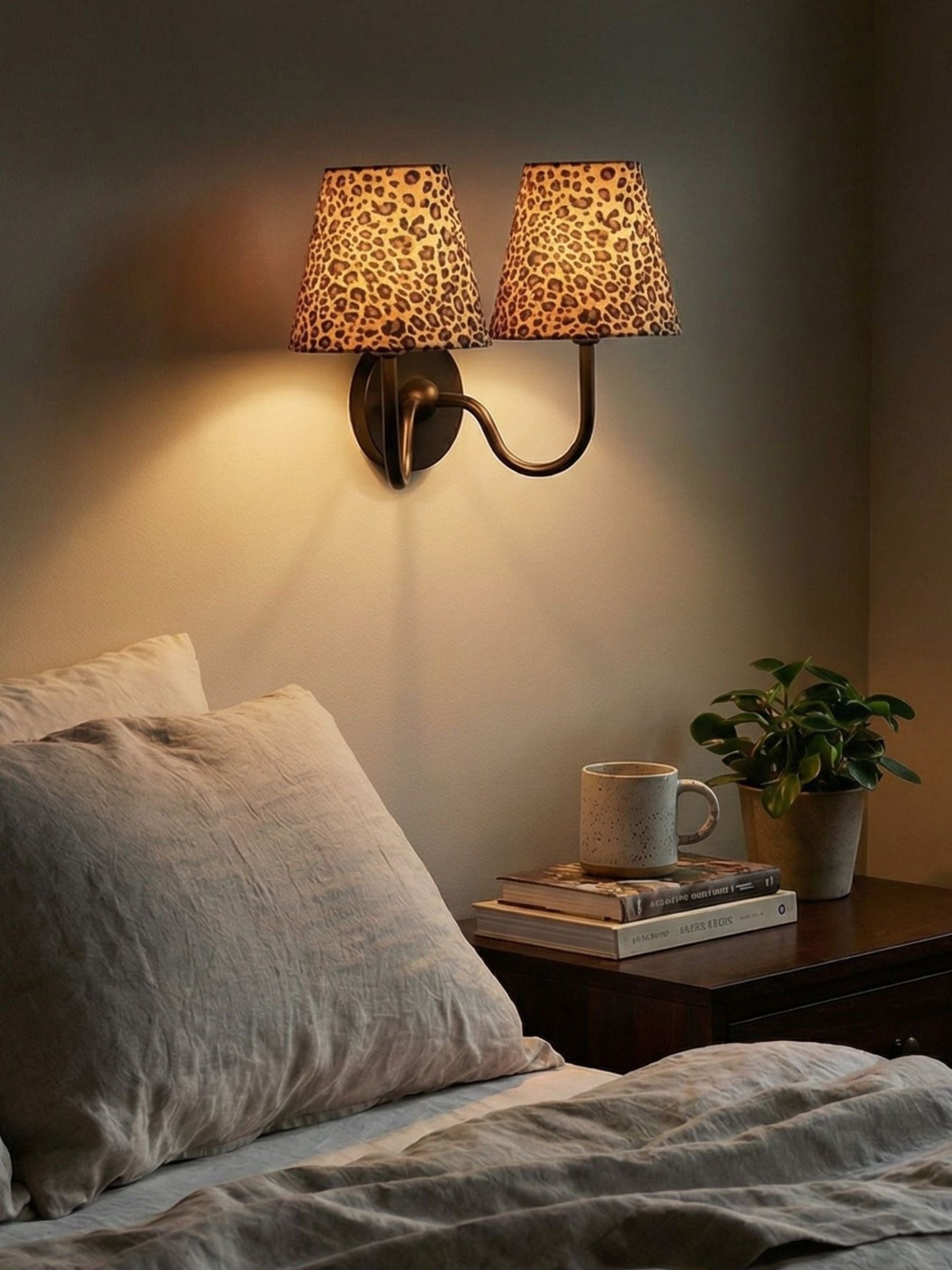 Luvora Classic Leopard Shade Wall Lamp - Vintage Style for Bedroom Lighting | Souliia