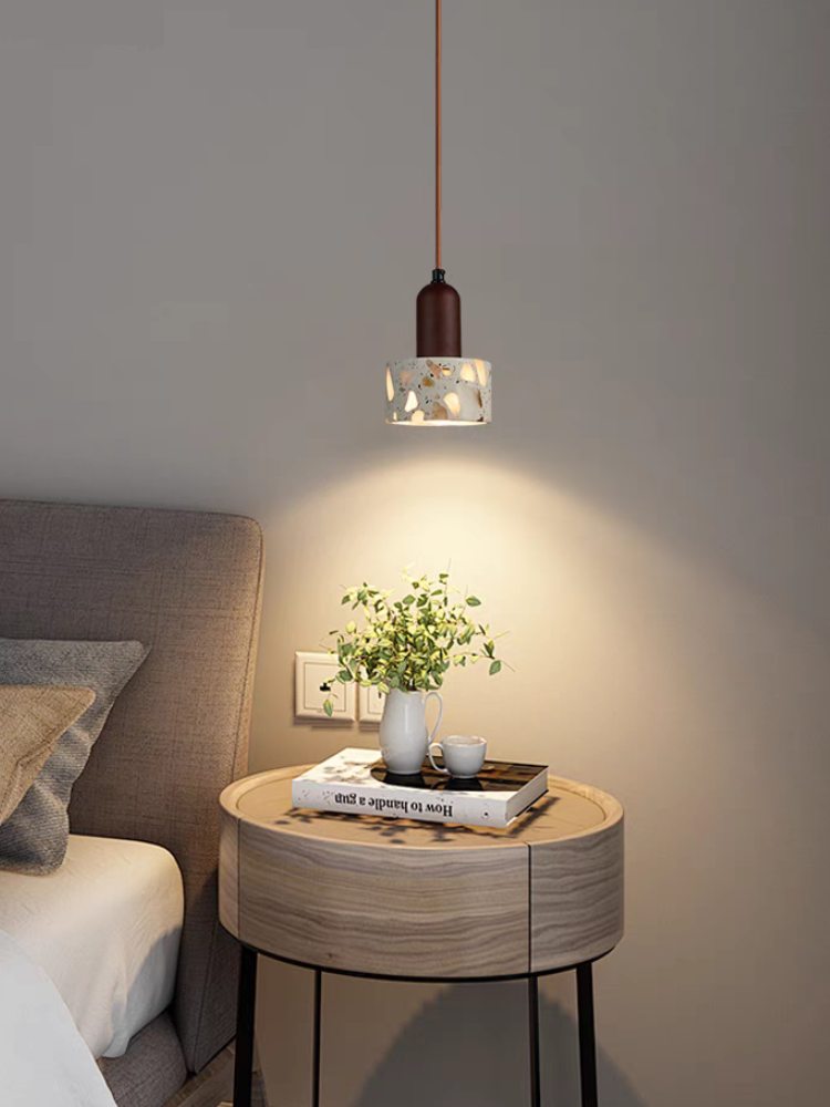 Wabi-sabi Style Water-polished Translucent Stone Retro Pendant Lamp | Souliia