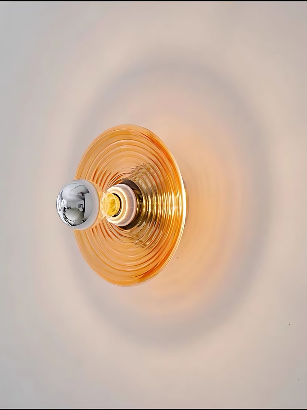 Ribbed Glass Sconce – Modern Disc Wall Light for Bedroom | Souliia