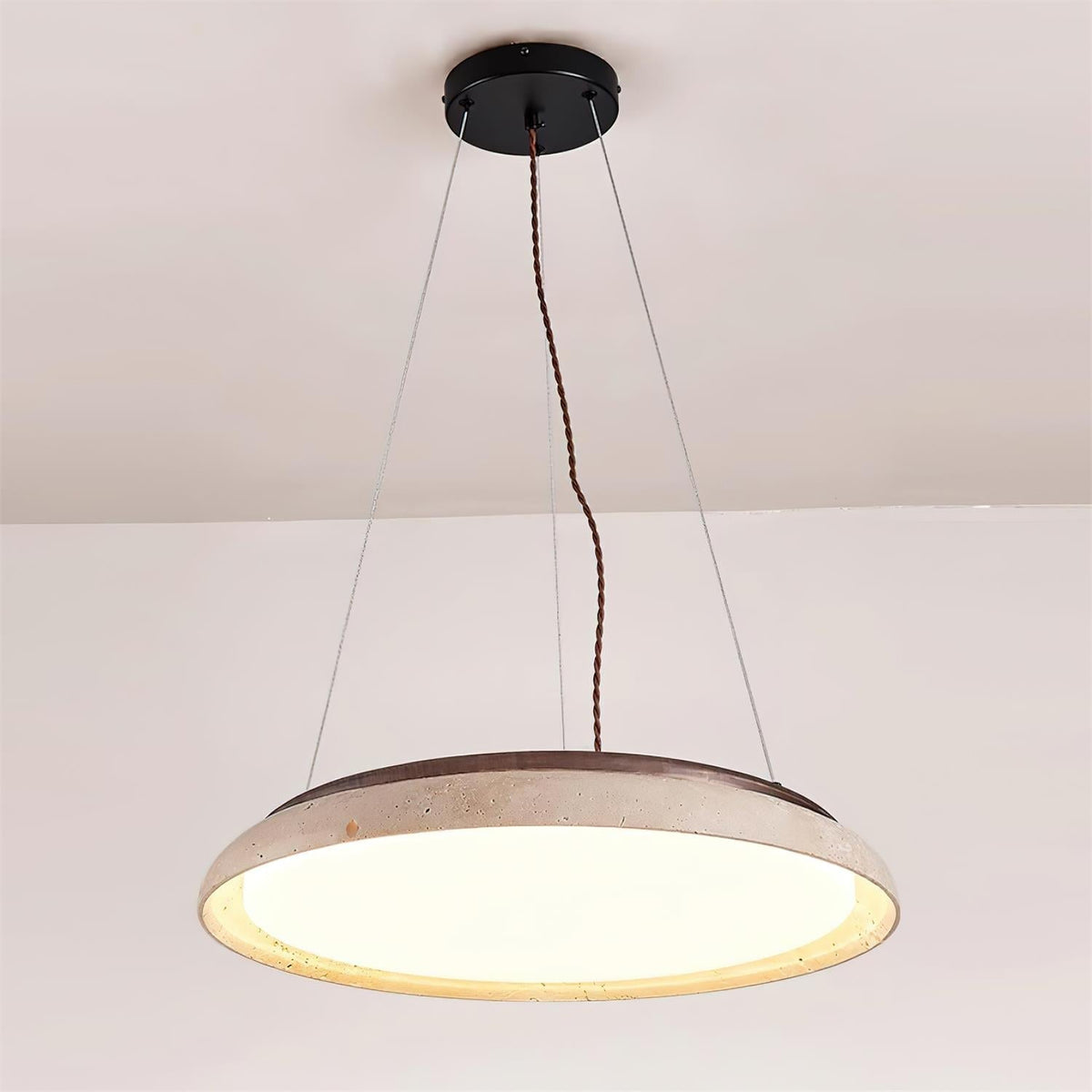 Lampada a sospensione Piedra in travertino | Souliia