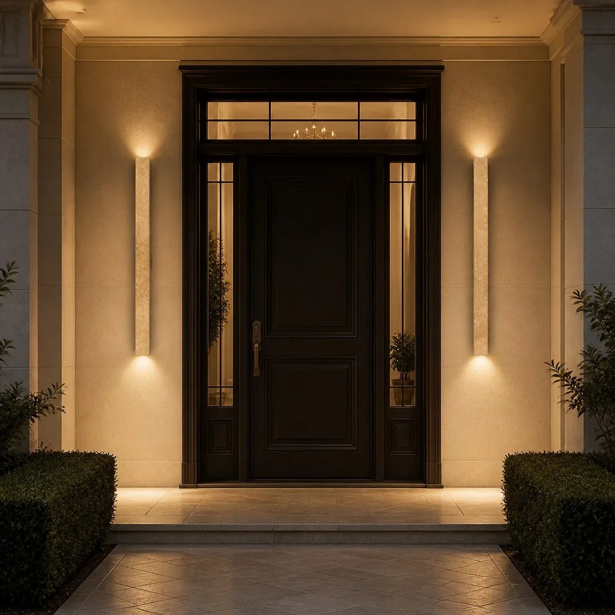 Stone Linear Wall Sconce, Up Down Wall Light for Hallway, Vanity, Bedroom and Stairway | Souliia