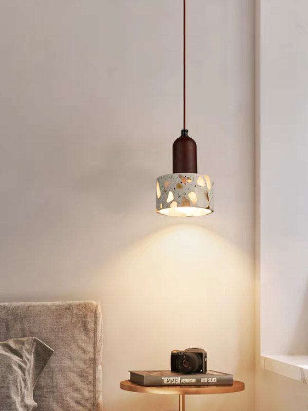 Wabi-sabi Style Water-polished Translucent Stone Retro Pendant Lamp | Souliia