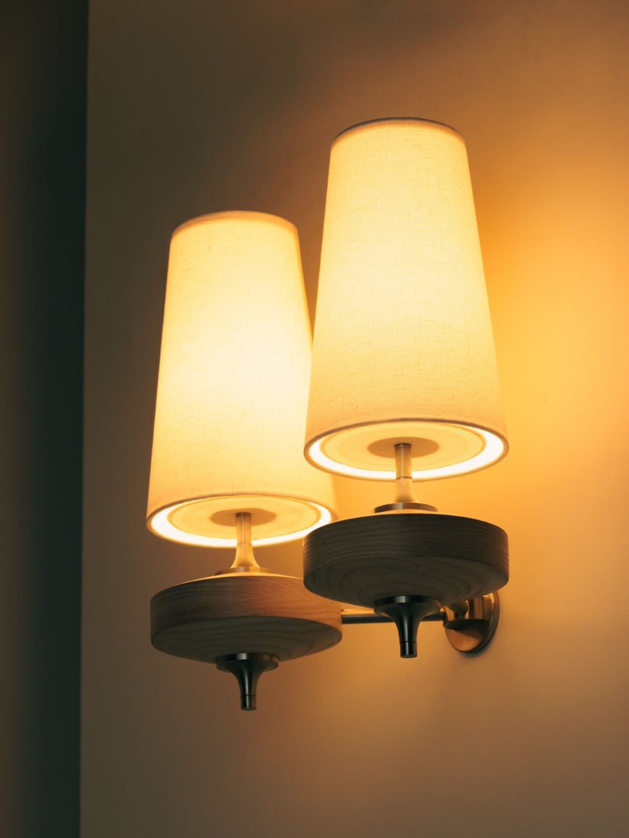 Rowan Retro Fabric Shade Wall Sconce – Classic Fabric Lighting For Bedroom | Souliia