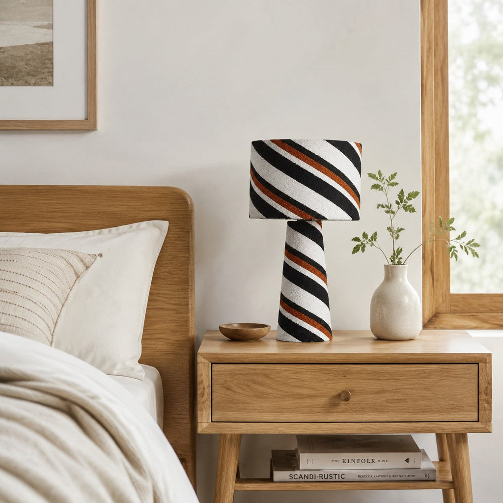 Striped Fabric Table Lamp | Souliia