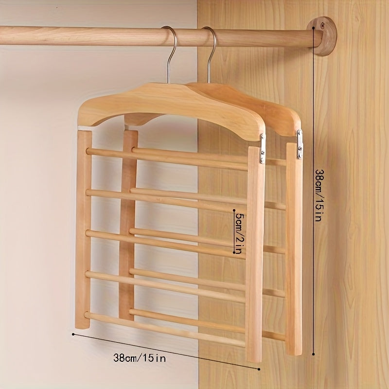 Set of 2 Multi-Layer Wooden Trouser Hangers - Souliia