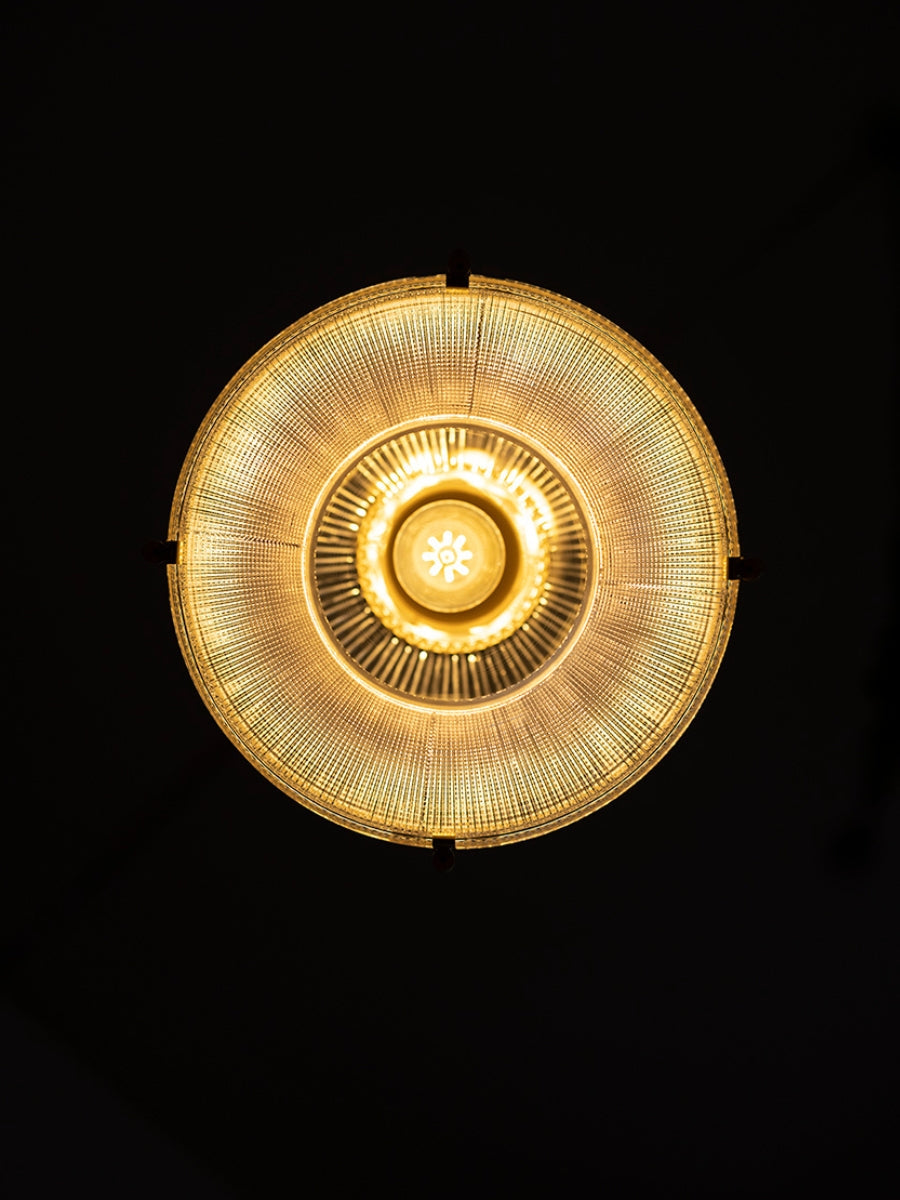 Ribbed Glass Pendant Light – Stylish Brass and Glass Pendant Light for Kitchen & Modern Interiors | Souliia