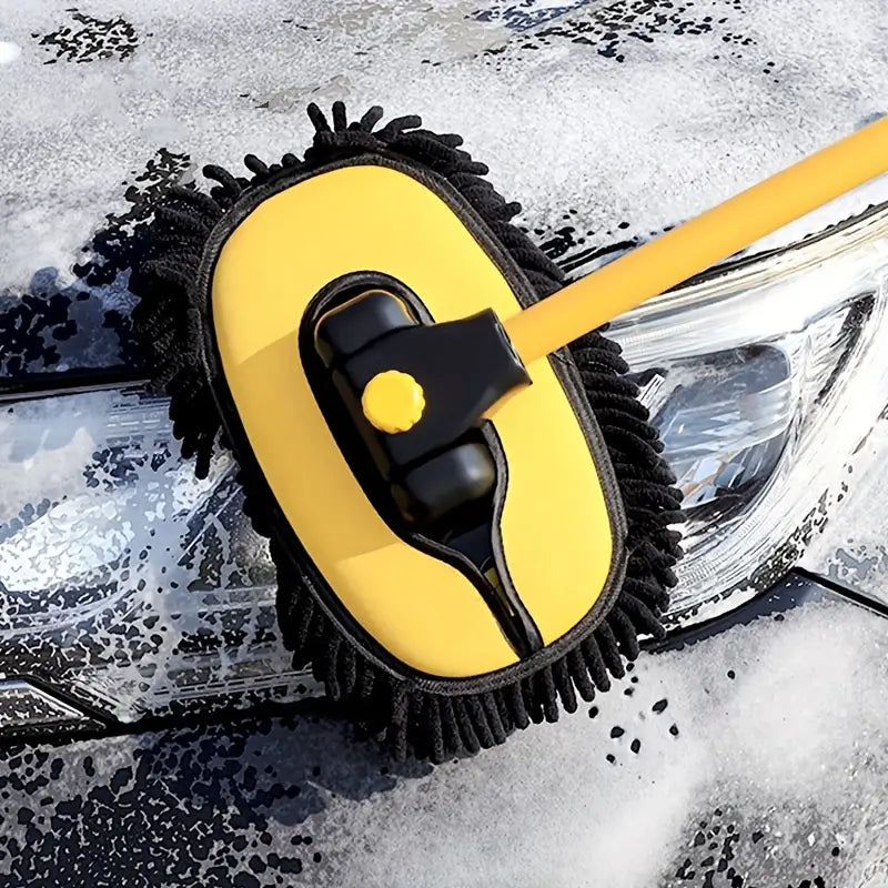 Cepillo profesional para lavar automóviles — Diseño curvado de 15°, cabezal giratorio de 90°