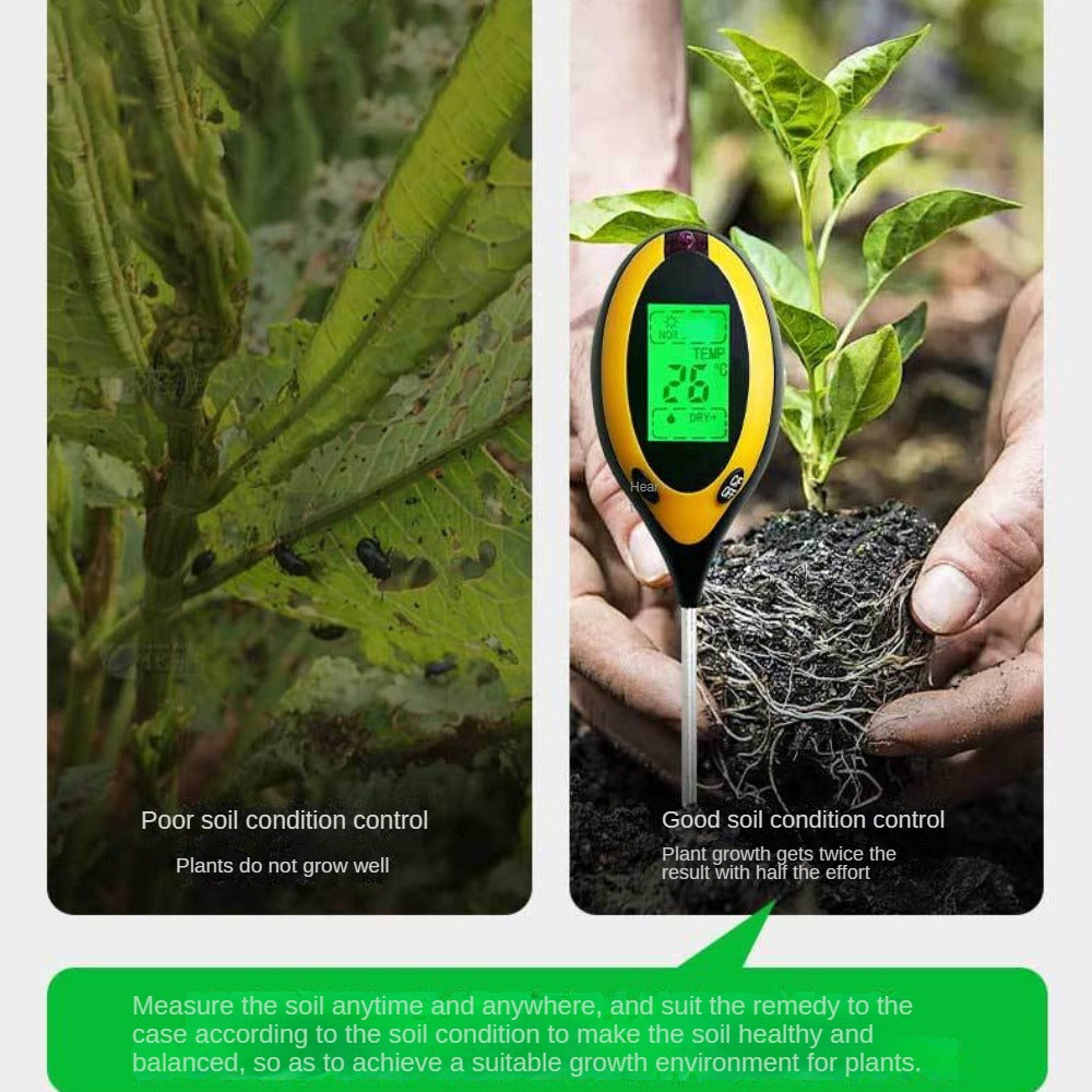 Soilmaster 4-In-1 Soil Analyzer — Moisture, pH, Temperature and Sunlight Readings