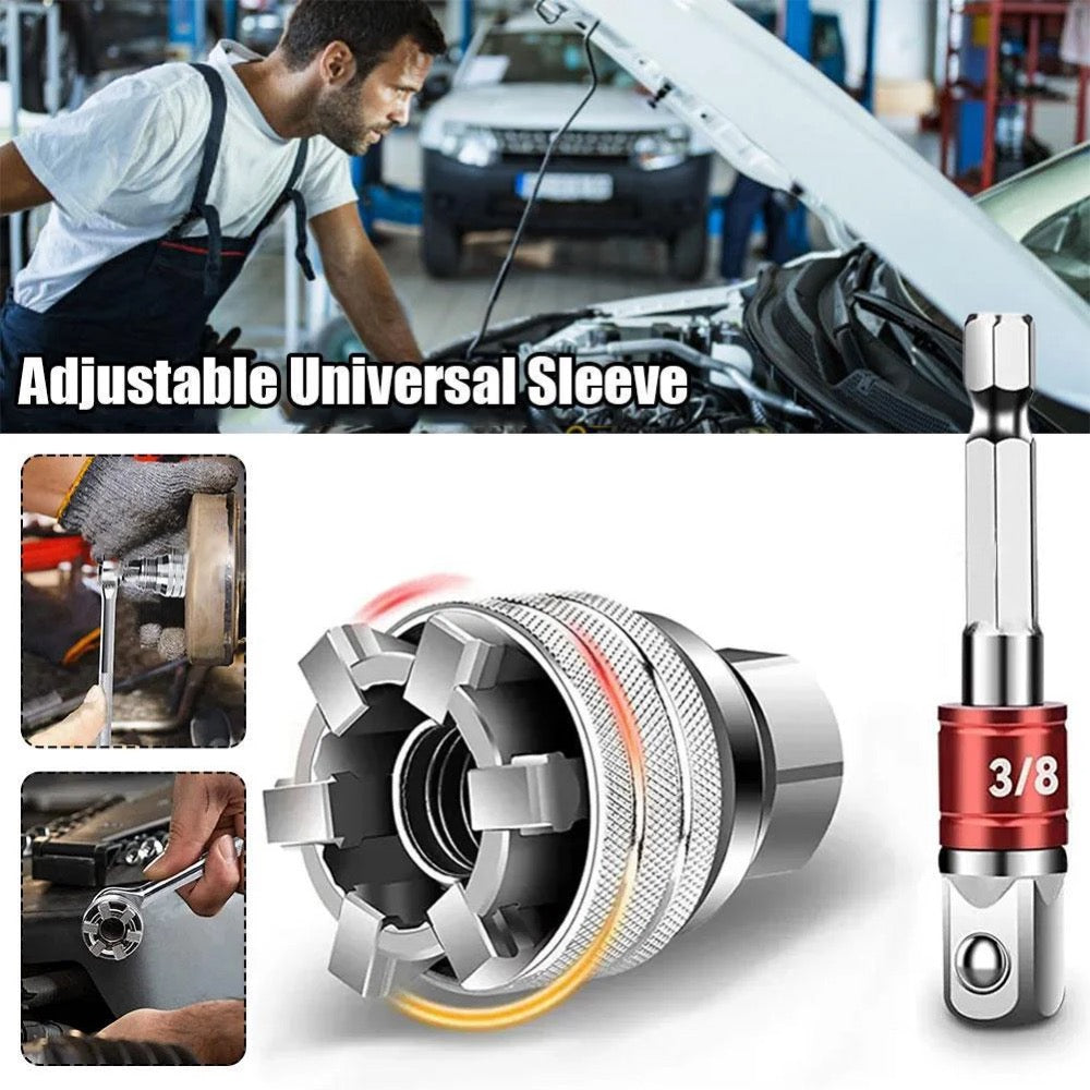 Universal Socket Wrench — Adjustable Grip for Damaged Fasteners