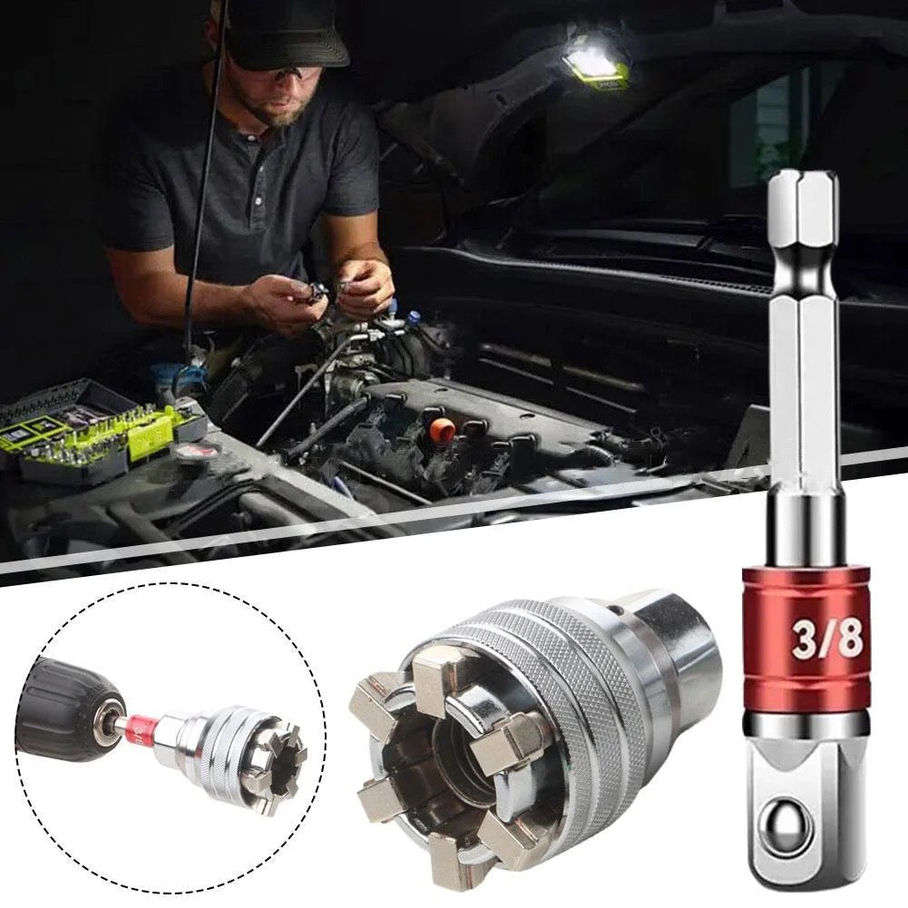 Universal Socket Wrench — Adjustable Grip for Damaged Fasteners