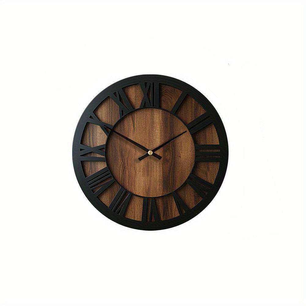 Naturisse Silent Wooden Wall Clock — Vintage Style, Artistic Design