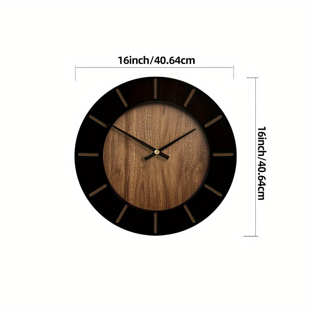 TimberMuse Wooden Wall Clock — Silent Movement, Classic Silhouette