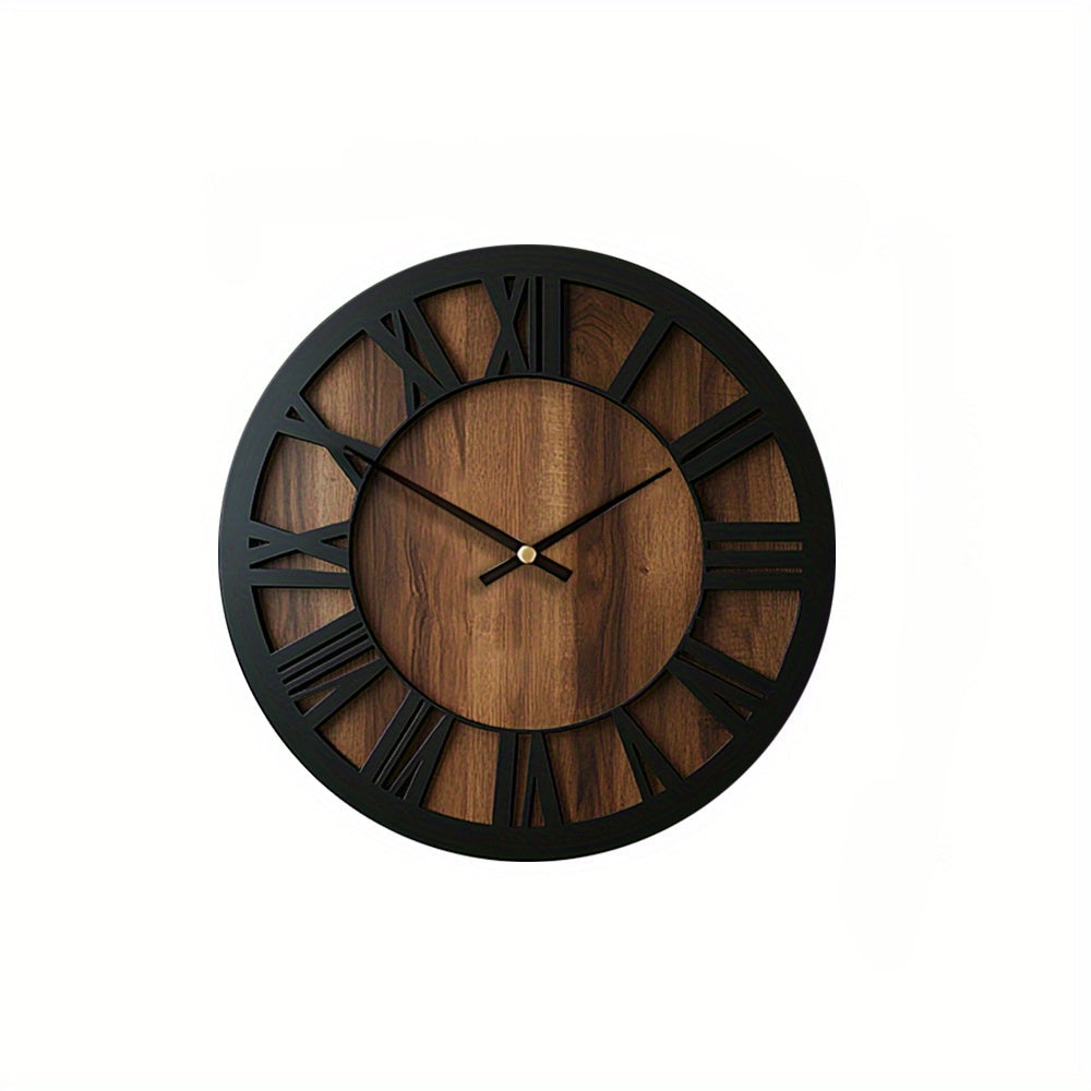 Naturisse Silent Wooden Wall Clock — Vintage Style, Artistic Design