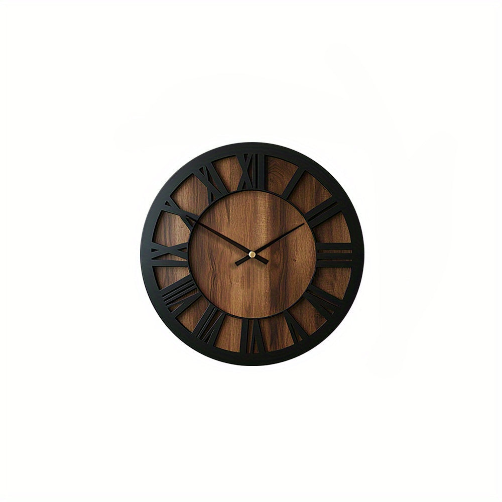 Naturisse Silent Wooden Wall Clock — Vintage Style, Artistic Design
