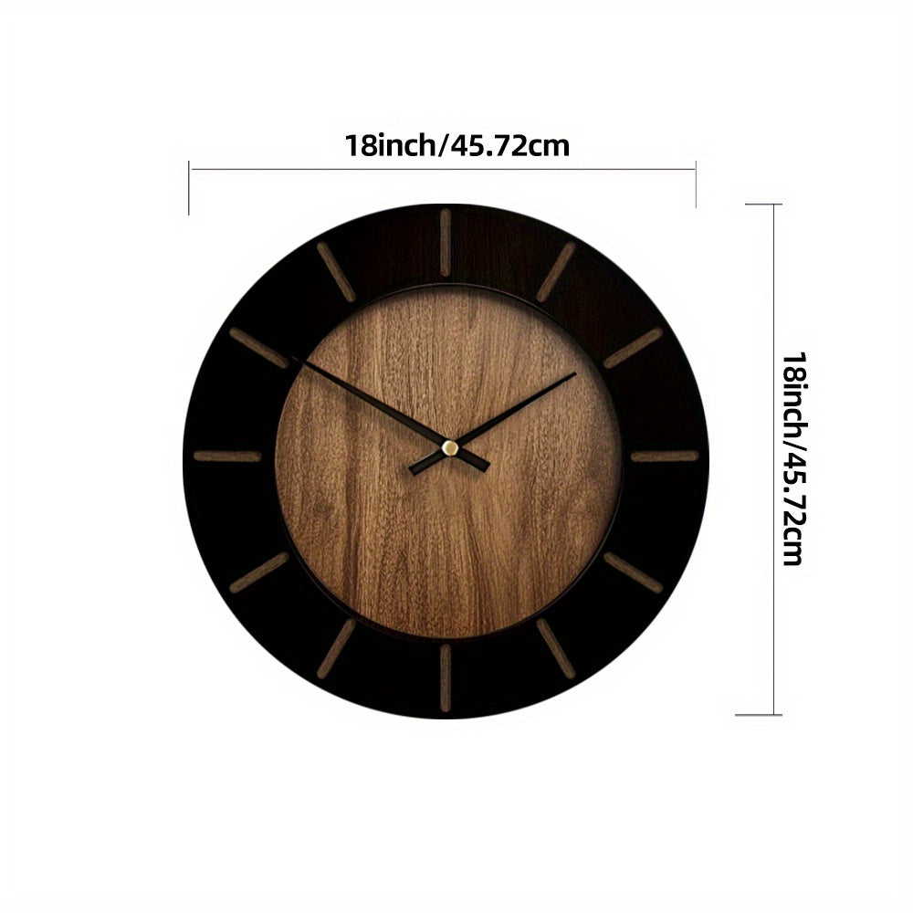 TimberMuse Wooden Wall Clock — Silent Movement, Classic Silhouette