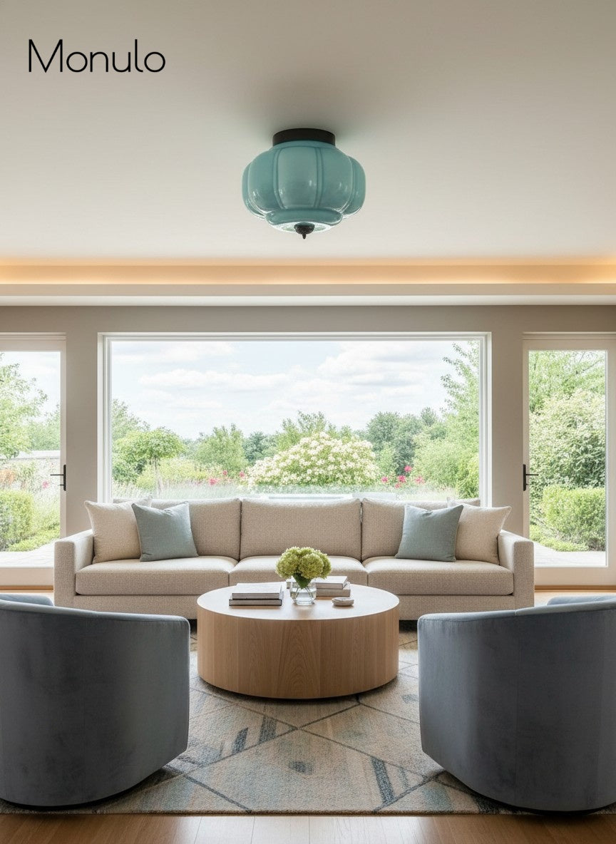 Retro Milk Semi Flush Mount Eloise Ceiling Light | Souliia