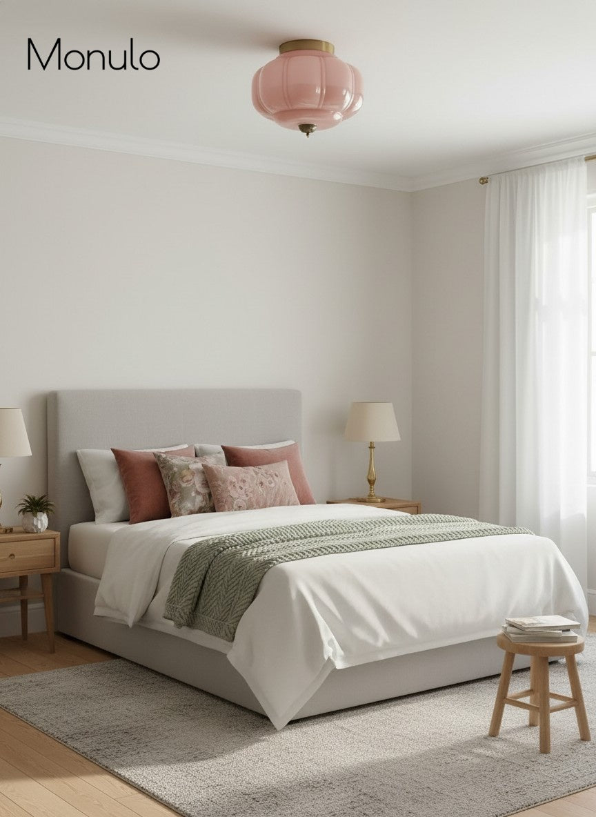 Retro Milk Semi Flush Mount Eloise Ceiling Light | Souliia