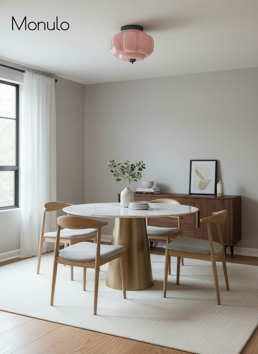 Retro Milk Semi Flush Mount Eloise Ceiling Light | Souliia