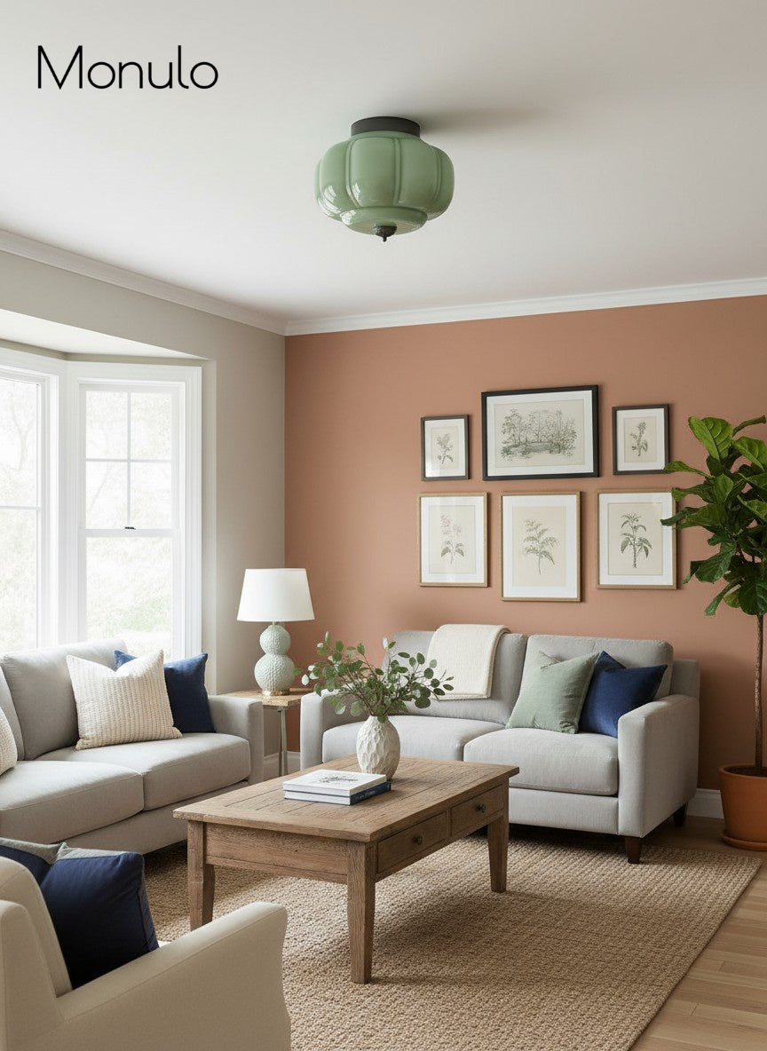 Retro Milk Semi Flush Mount Eloise Ceiling Light | Souliia