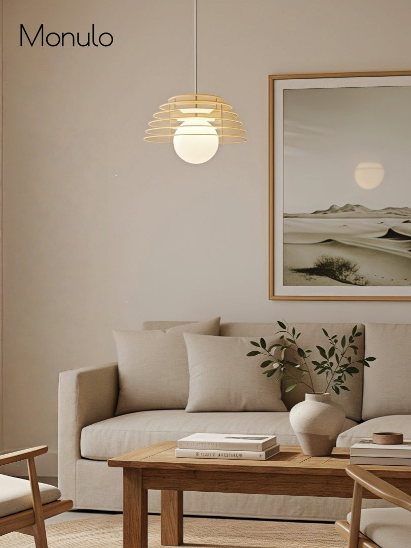 Sunrise Pendelleuchte – Ambient-Pendelleuchte mit Bauhaus Memphis Geometrie – AFTERGLOW S5 | Souliia