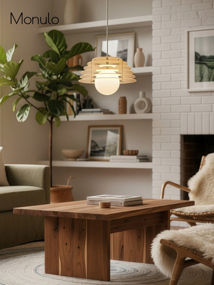 Sunrise Pendelleuchte – Ambient-Pendelleuchte mit Bauhaus Memphis Geometrie – AFTERGLOW S5 | Souliia