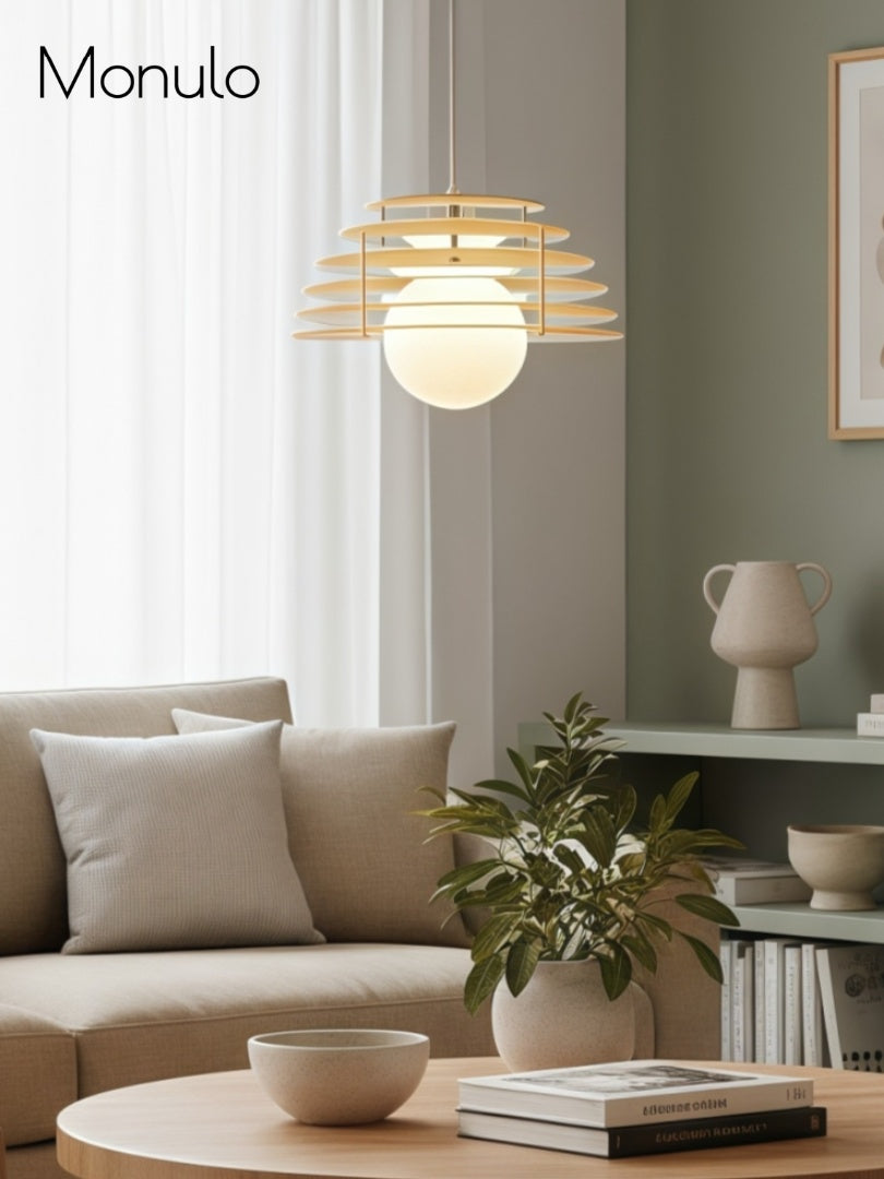 Sunrise Pendelleuchte – Ambient-Pendelleuchte mit Bauhaus Memphis Geometrie – AFTERGLOW S5 | Souliia