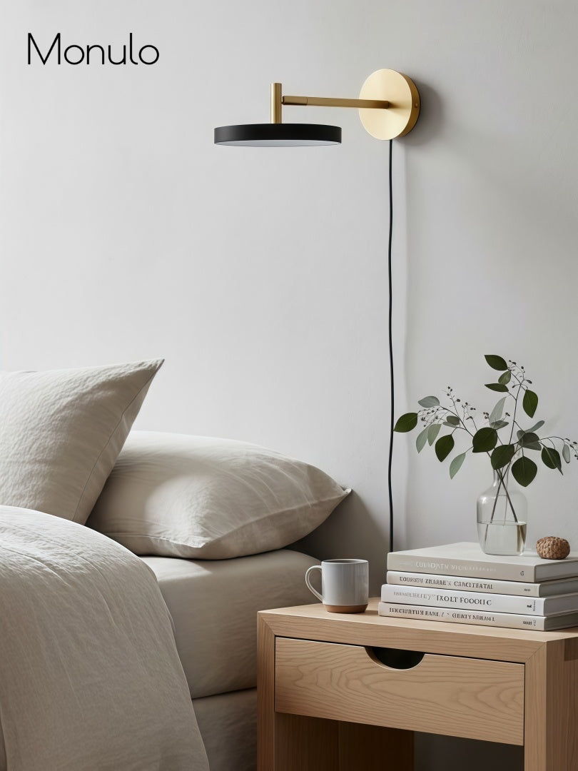 Scandinavian Monochrome Metal Wall-Lamp – Lighting for Bedroom Decor | Souliia
