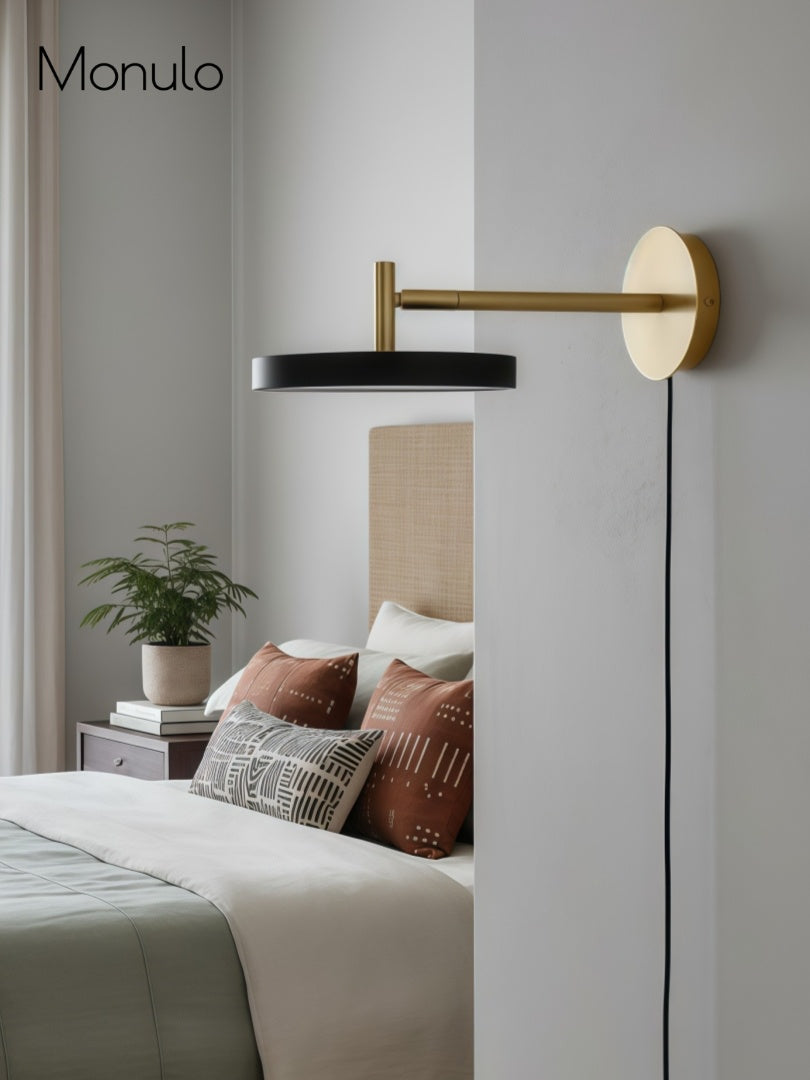 Scandinavian Monochrome Metal Wall-Lamp – Lighting for Bedroom Decor | Souliia