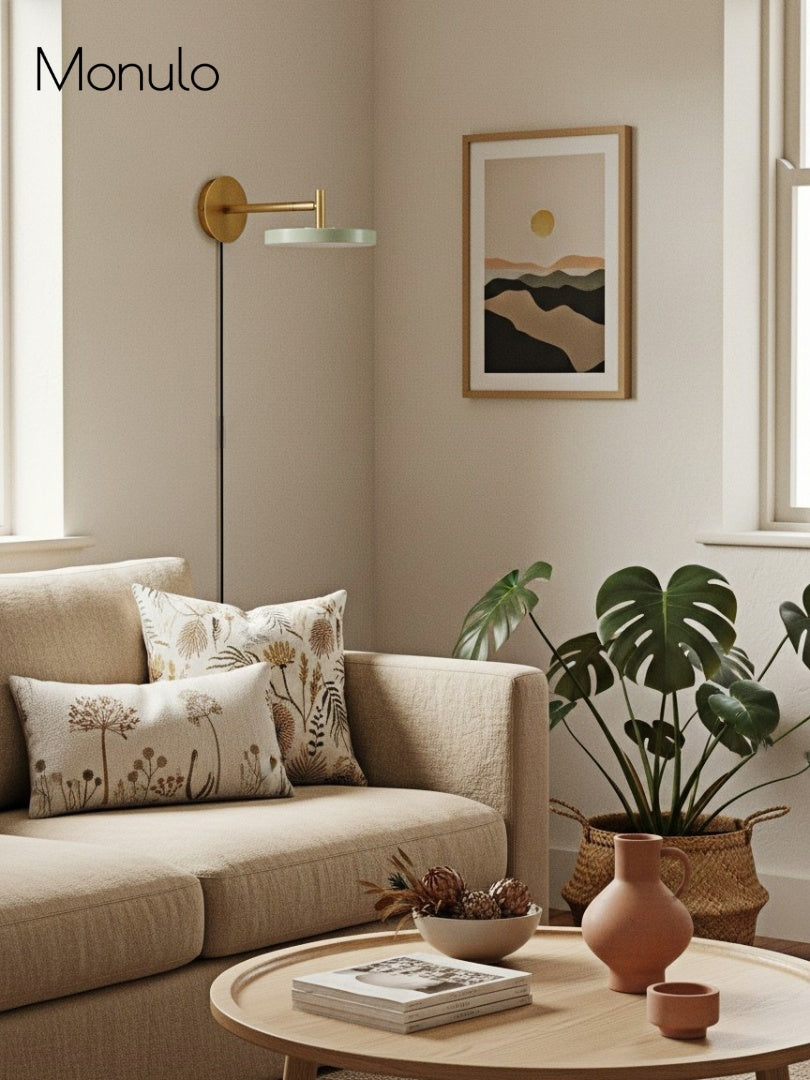 Scandinavian Monochrome Metal Wall-Lamp – Lighting for Bedroom Decor | Souliia