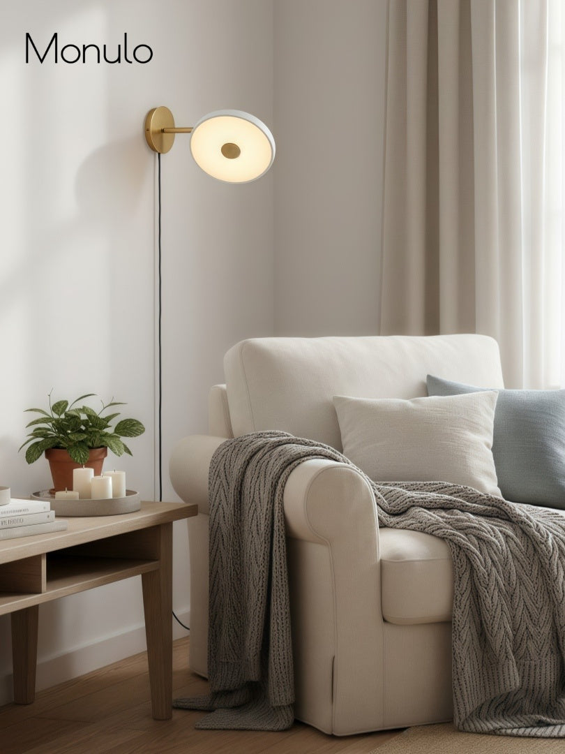 Scandinavian Monochrome Metal Wall-Lamp – Lighting for Bedroom Decor | Souliia