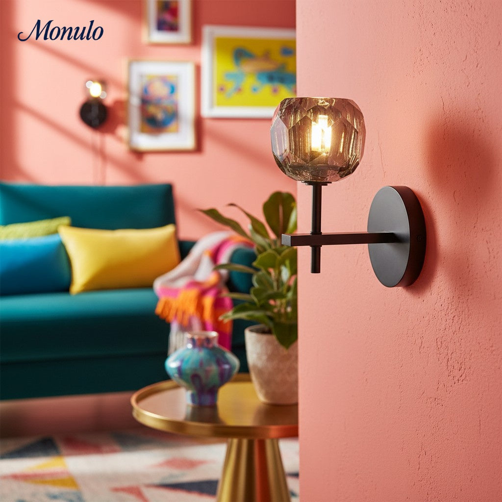 Lustrielle klare Glas-Zylindrische Wandleuchte – moderne luxuriöse Wandlampe für den Flur | Souliia